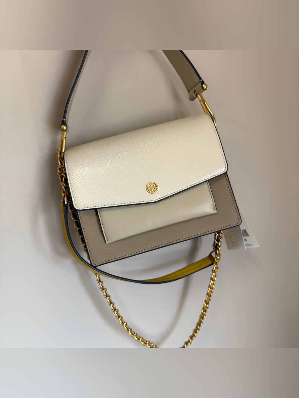 Tory Burch ROBINSON COLOR-BLOCK DOUBLE STRAP CONVERTIBLE shoulder bag 88612